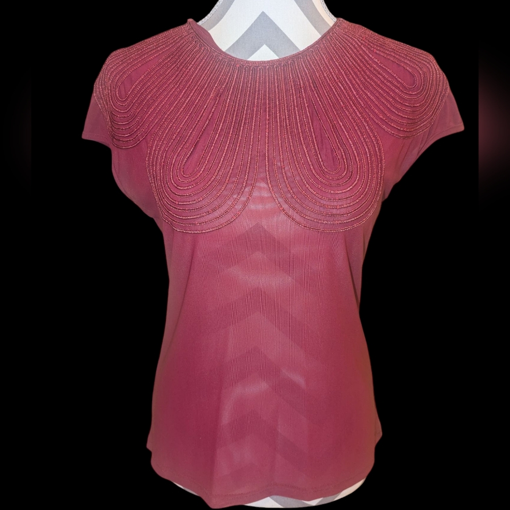 Gracia Burgundy Textured Blouse